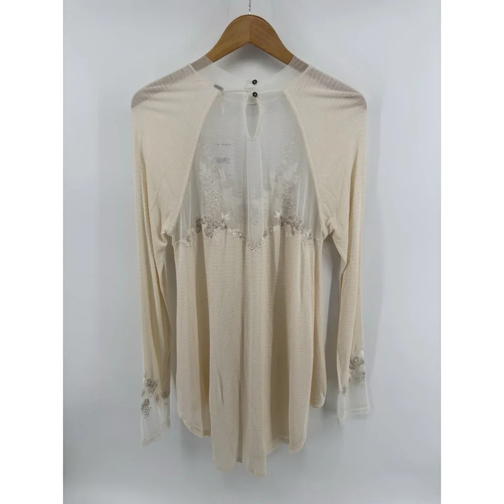 NWT Free People SAHELI Top Sz L Embroidered Boho Festival Coquette MSRP $88